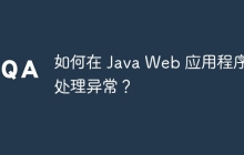 如何在 Java Web 应用程序中处理异常？