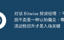 对话 Bitwise 投资经理 ：亏损不卖是一种认知偏见，等待流动性回升才是入场关键