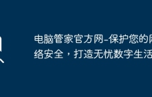 电脑管家官方网-保护您的网络安全，打造无忧数字生活