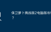 保卫萝卜挑战版2电脑版攻略？
