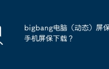 bigbang电脑（动态）屏保和手机屏保下载？