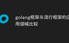 golang框架与流行框架的应用领域比较
