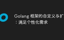 Golang 框架的自定义与扩展:满足个性化需求