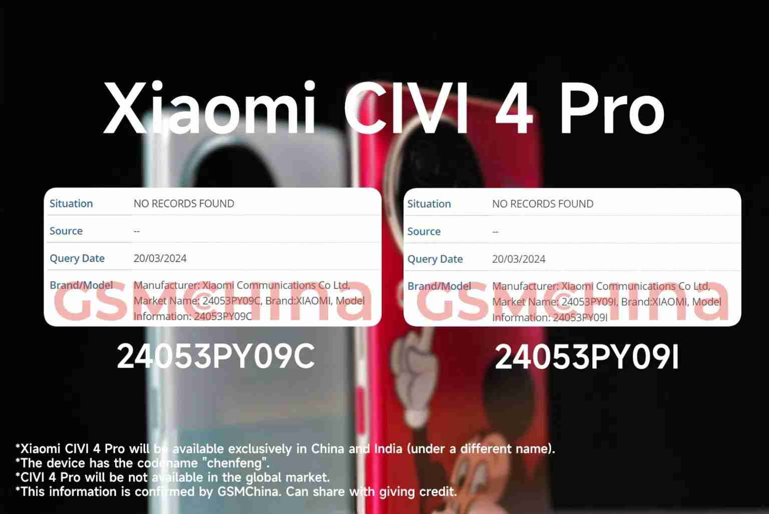 消息称小米Civi 4 Pro手机不会推全球版,仅在中国和印度市场发售