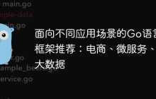面向不同应用场景的Go语言框架推荐：电商、微服务、大数据