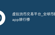 虚拟货币交易平台_全球币圈app排行榜
