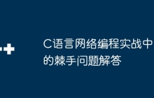 C语言网络编程实战中的棘手问题解答