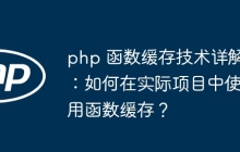 php 函数缓存技术详解：如何在实际项目中使用函数缓存？