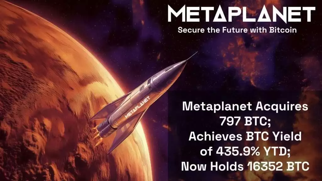 日本Metaplanet宣布再次购入比特币,成为全球第五大比特币企业持有者
