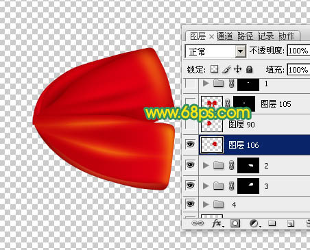 photoshop制作逼真精美的丝绸质感红色蝴蝶结