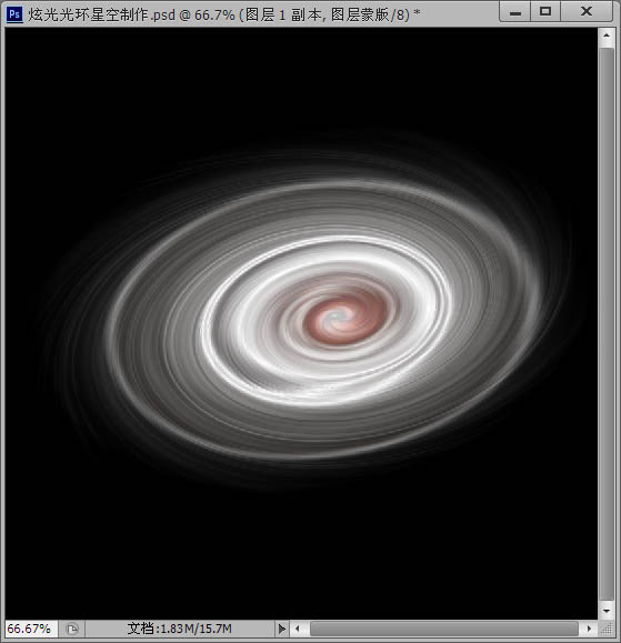 ps利用滤镜及画笔制作漂亮的彩色星空光环