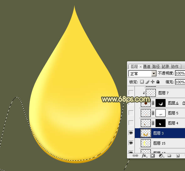 photoshop制作晶莹剔透的精致金色油滴