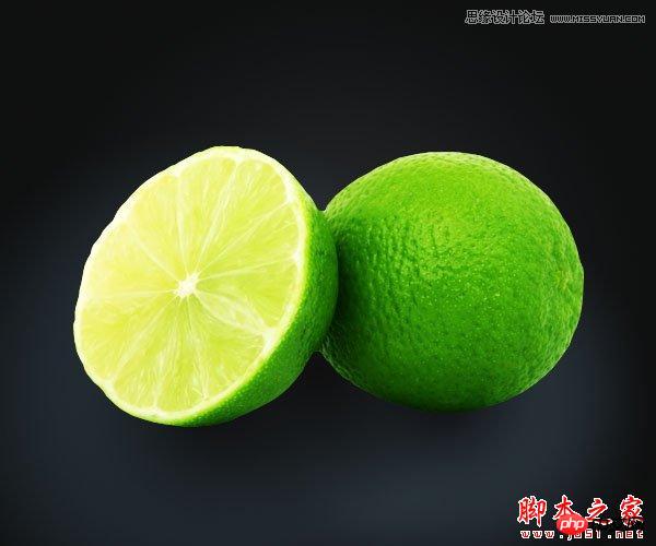 Photoshop设计制作逼真的黄绿色柠檬