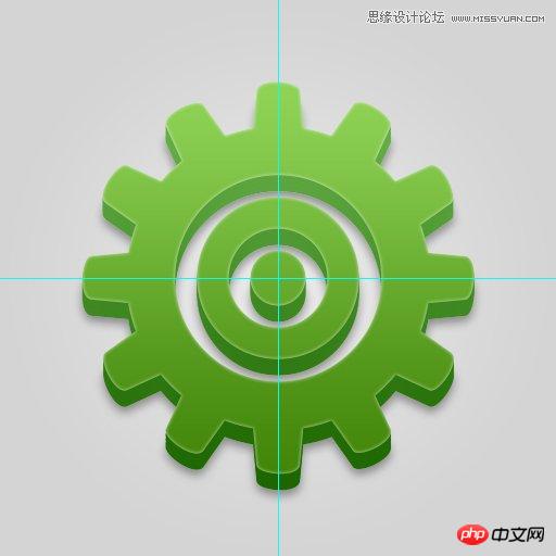 Photoshop使用形状工具制作立体齿轮图标