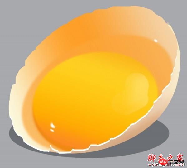 photoshop设计制作刚敲开的半边生鸡蛋