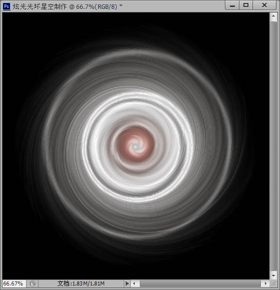 ps利用滤镜及画笔制作漂亮的彩色星空光环