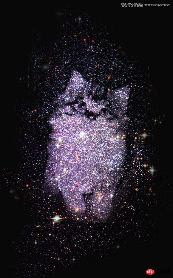 Photoshop制作由星空和星光组成的人像轮廓梦幻效果图