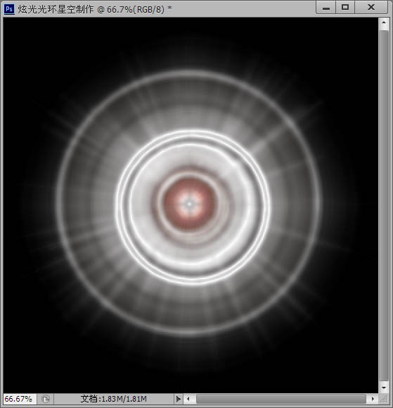 ps利用滤镜及画笔制作漂亮的彩色星空光环