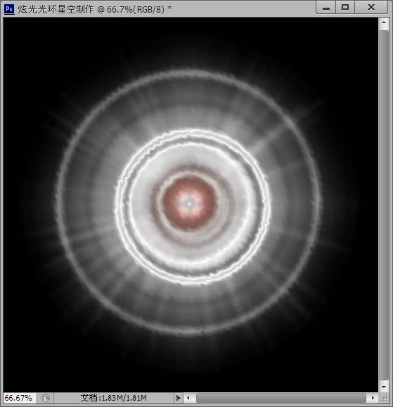ps利用滤镜及画笔制作漂亮的彩色星空光环
