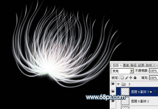 photoshop制作唯美的抽象光束蒲公英