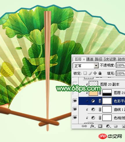 Photoshop设计制作夏日清凉的水墨油纸扇