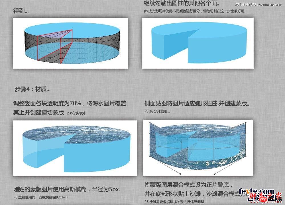 photoshop使用自带的3d工具制作一块立体海洋 
