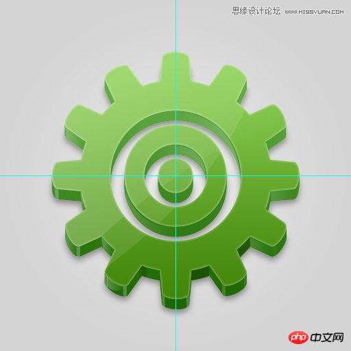 Photoshop使用形状工具制作立体齿轮图标