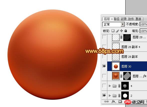 Photoshop设计制作出细腻逼真的红色篮球
