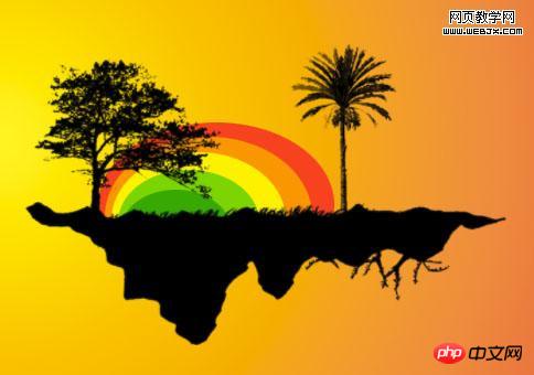 photoshop 笔刷制作简单漂亮的潮流壁纸-ps教程-php中文网