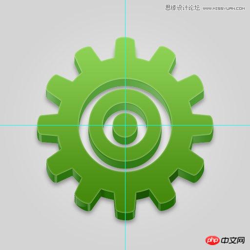 Photoshop使用形状工具制作立体齿轮图标