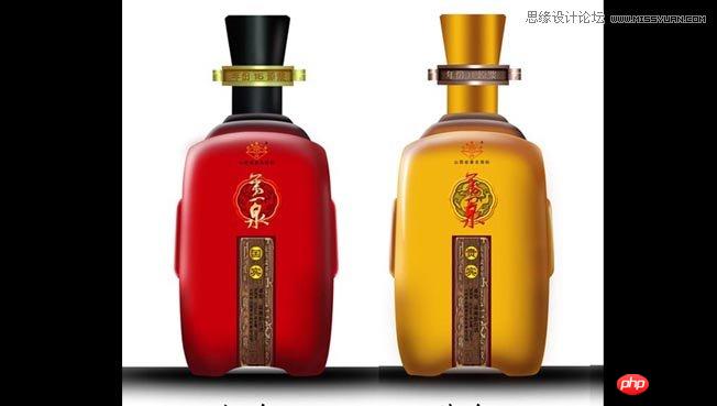 Photoshop利用滤镜和钢笔工具绘制高端白酒瓶型效果图