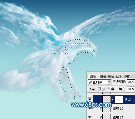 Photoshop制作一只创意的云彩雄鹰