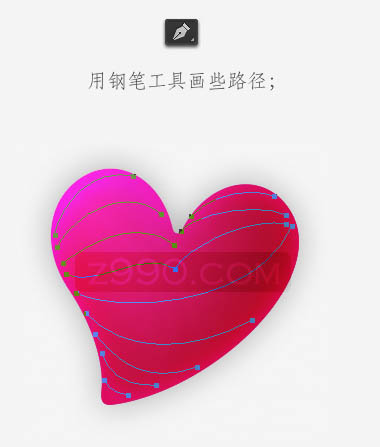 photoshop设计制作精致的紫色水晶凹凸心形