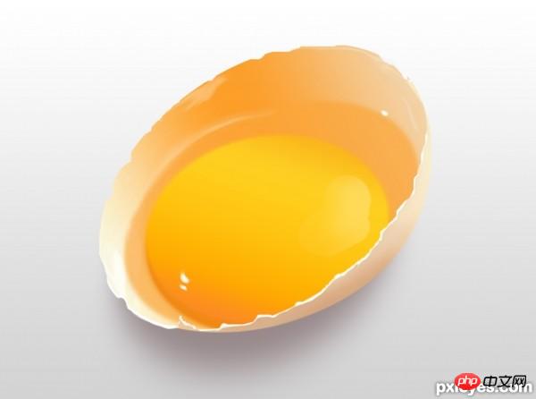photoshop设计制作刚敲开的半边生鸡蛋