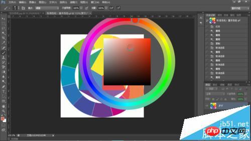 PS CS6中怎么使用色相轮绘制图形?