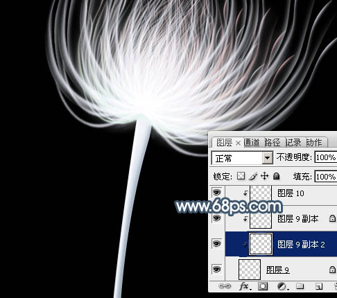 photoshop制作唯美的抽象光束蒲公英