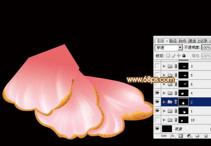 Photoshop制作出一朵漂亮逼真的的粉红色牡丹