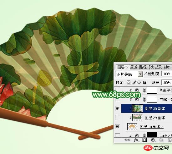 Photoshop设计制作夏日清凉的水墨油纸扇