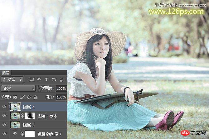 如何使用Photoshop调出美女照片的青黄小日系色调效果