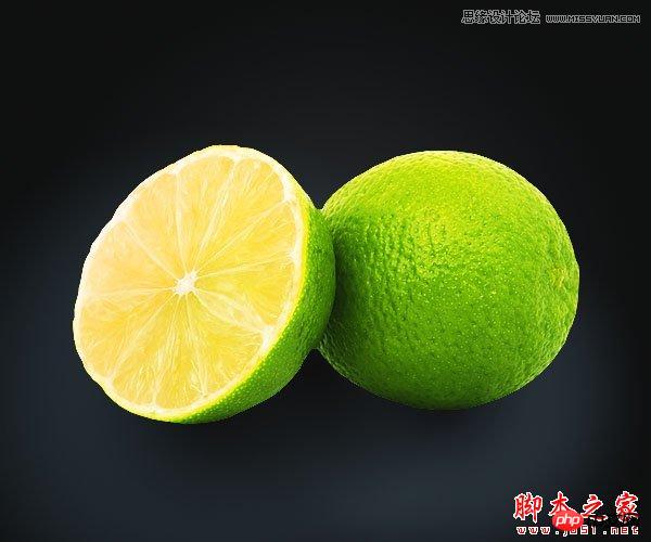 Photoshop设计制作逼真的黄绿色柠檬