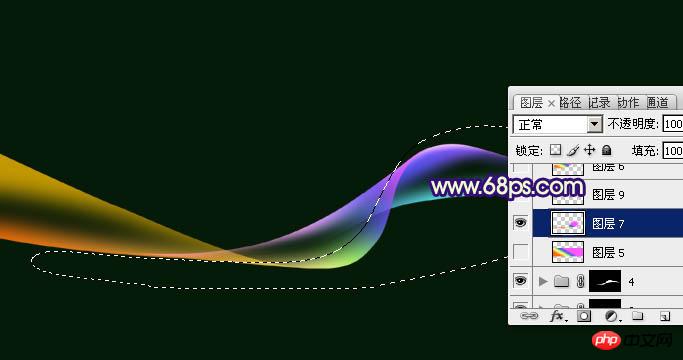 Photoshop设计制作出一段非常绚丽丝带般的彩色光束
