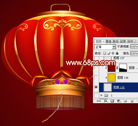 photoshop设计制作喜庆的新春大红灯笼