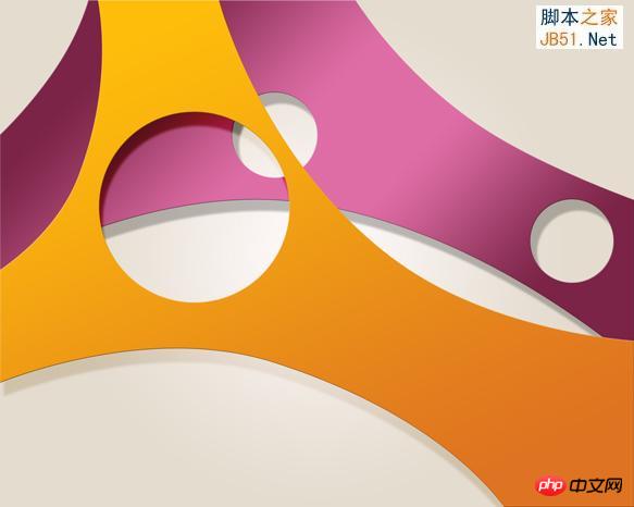 Photoshop利用钢笔和图层样式创建简洁绚丽的几何组合背景