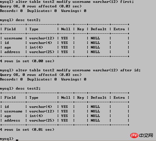 mysql常用基礎操作語法（二）~~對表的增刪改操作【命令行模式】