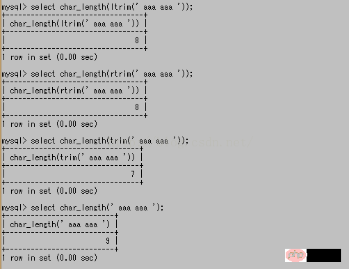 mysql常用基礎操作語法（十一）~~字符串函數【命令行模式】