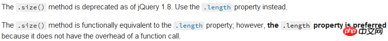 jquery 中size() length的区别