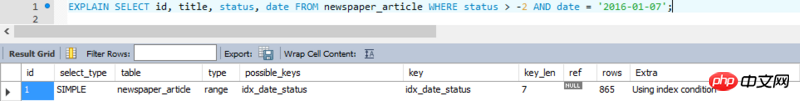 Partager un exemple de code d'optimisation d'index multi-colonnes MySQL