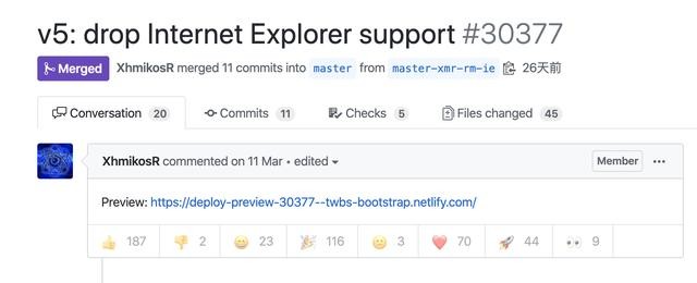 Web development milestone moment: Bootstrap announced that it will abandon support for IE