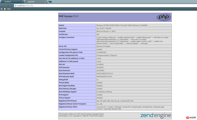Windows 10 システムで PHP 開発環境を構成する方法