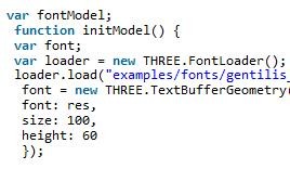 Exemple de code de modèle de police de dessin Three.js